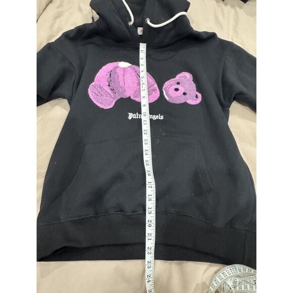 Palm Angels Mens M Black Fleece Drawstring Sweatshirt Kill The Bear Hoodie - Picture 8 of 9